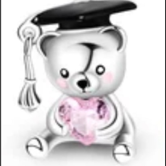 Pandora 2024 graduation bracelet size 17cm with 6 charms and keychain - Picture 9 of 12